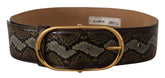 Dolce & Gabbana Brown Python Leather Gold Oval Buckle Belt - 80 cm / 32 Inches - Belts