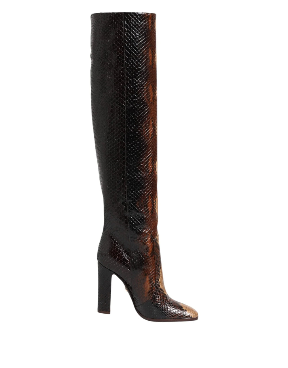 Dolce & Gabbana Brown Python Snakeskin Print Riding Boots Shoes - EU36.5/US6 - Boots