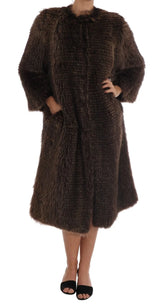 Dolce & Gabbana Brown Raccoon Fur Coat Jacket - IT40|S - Overcoats