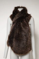 Dolce & Gabbana Brown Raccoon Fur Neck Warmer Winter Scarf - Scarves & Shawls