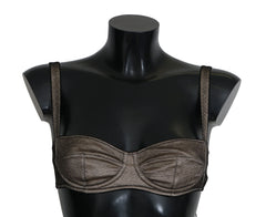 Dolce & Gabbana Brown Regg Balconcino Imbottito Bra Underwear - IT2 | S - Bras