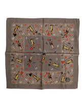Dolce & Gabbana Brown Silk Printed Square Men Foulard Scarf - Scarves & Shawls