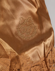 Dolce & Gabbana Brown Silk Satin Floral Lace Shorts Underwear - IT4 | L - Boyshorts