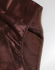 Dolce & Gabbana Brown Silk Stretch High Waist Girdle Underwear - IT2 | S - Shapewear