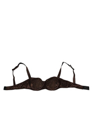 Dolce & Gabbana Brown Silk Underwired Balconette Bra Underwear - IT2 | S - Bras