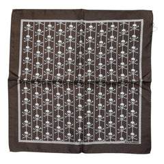 Dolce & Gabbana Brown Skull Silk Square Men Foulard Scarf - Scarves & Shawls