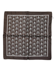 Dolce & Gabbana Brown Skull Silk Square Men Foulard Scarf - Scarves & Shawls