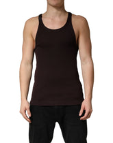 Dolce & Gabbana Brown Sleeveless Round Neck Tank Top T-shirt