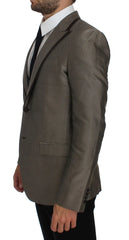 Dolce & Gabbana Brown Slim Fit Silk Two Button Blazer - IT44 | XS - Sport Jackets