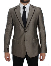 Dolce & Gabbana Brown Slim Fit Silk Two Button Blazer - IT44 | XS - Sport Jackets