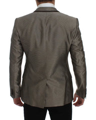 Dolce & Gabbana Brown Slim Fit Silk Two Button Blazer - IT44 | XS - Sport Jackets