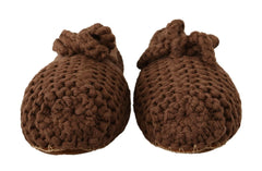 Dolce & Gabbana Brown Slip On Ballerina Flats Wool Knit Shoes - EU40/US9.5 - Flats