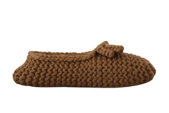 Dolce & Gabbana Brown Slip On Ballerina Flats Wool Knit Shoes - Flats