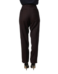 Dolce & Gabbana Brown Straight Leg Dress Silk Trousers Pants - IT44 | L