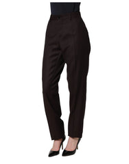 Dolce & Gabbana Brown Straight Leg Dress Silk Trousers Pants - IT44 | L