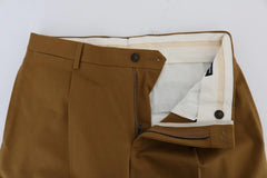 Dolce & Gabbana Brown Stretch Cotton Pants - Trousers