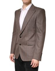 Dolce & Gabbana Brown Stripes Single Breasted Blazer - IT48 | M