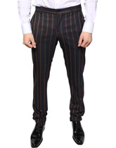 Dolce & Gabbana Brown Stripes Skinny Men Dress Pants - IT48 | M - Trousers