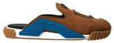 Dolce & Gabbana Brown Suede Crown Logo NS1 Slides Sandals - EU39/US6