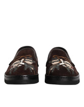 Dolce & Gabbana Chinelos Slip-On em Camurça Castanha DG Family - EU41.5/US8.5