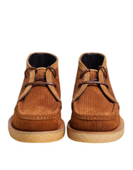 Dolce & Gabbana Brown Suede Nubuck Leather Desert Ankle Boots Shoes - Boots