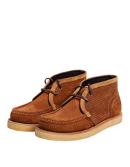 Dolce & Gabbana Brown Suede Nubuck Leather Desert Ankle Boots Shoes