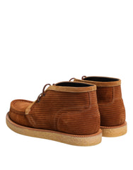 Dolce & Gabbana Brown Suede Nubuck Leather Desert Ankle Boots Shoes