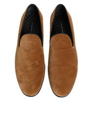 Dolce & Gabbana Brown Suede Slip On Men Loafers Formal Shoes - EU45/US12 - Flats