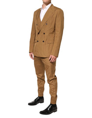 Dolce & Gabbana Brown TAORMINA Double-Breasted 2 Piece Suit - IT52 | XL - Suits