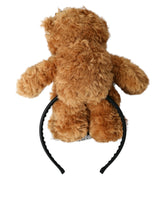 Dolce & Gabbana Brun Teddybjorn Gull Kristall Krone Hårspenne Diadem