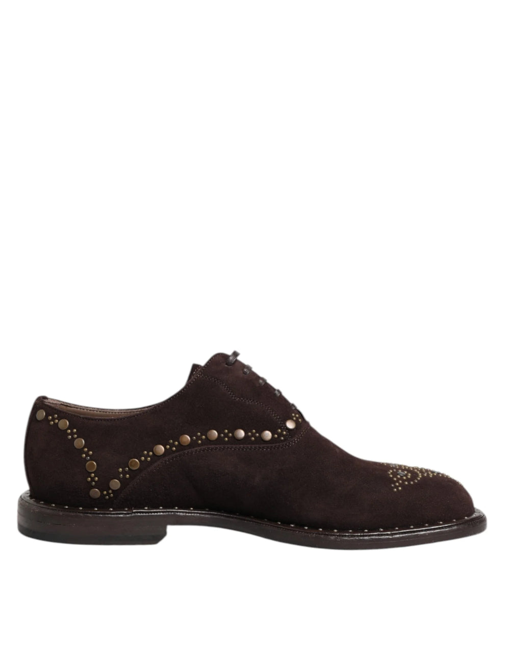 Dolce & Gabbana Brown Velvet Lace Up Oxford Dress Shoes - Shoes