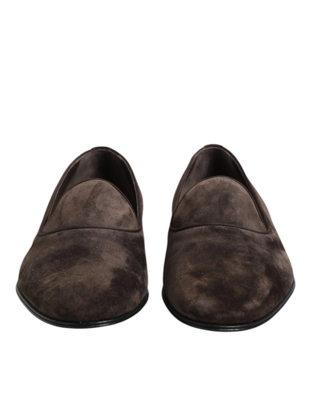 Dolce & Gabbana Brown Velvet Leather Slip On Loafers Shoes - EU40/US7