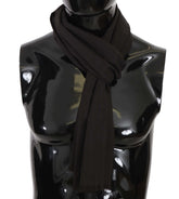Dolce & Gabbana Brown Virgin Wool Striped Pattern Wrap Scarf - Scarves & Shawls