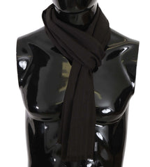 Dolce & Gabbana Brown Virgin Wool Striped Pattern Wrap Scarf - Scarves & Shawls