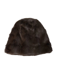 Dolce & Gabbana Brown Weasel Fur Womens Cashmere Hat Beanie - 58 cm|M - Beanies