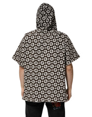 Dolce & Gabbana Brown White DG Logo Short Hoodie Sweater - IT52 | XL - Hoodies