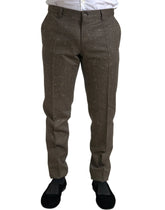 Dolce & Gabbana Brown Wool Dress Skinny Men Trouser Pants - IT48 | M - Chinos