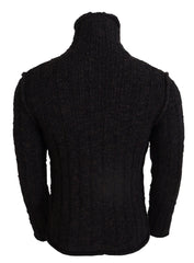 Dolce & Gabbana Brown Wool Knit Turtleneck Pullover Sweater - Sweaters