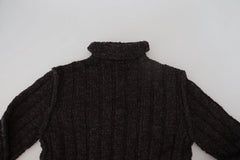 Dolce & Gabbana Brown Wool Knit Turtleneck Pullover Sweater - Sweaters
