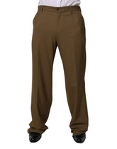 Dolce & Gabbana Brown Wool Straight Formal Dress Pants - IT48 | M - Trousers