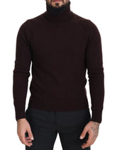 Dolce & Gabbana Brown Wool Turtle Neck Pullover Sweater - IT46 | S - Sweaters