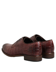 Dolce & Gabbana Burgundy Leather Lace Up Derby Dress Shoes - EU43/US10
