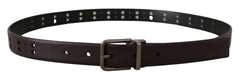 Dolce & Gabbana Burgundy Leather Perforated Metal Buckle Belt - 90 cm / 36 Inches - Belts