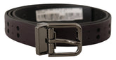 Dolce & Gabbana Burgundy Leather Perforated Metal Buckle Belt - 90 cm / 36 Inches - Belts