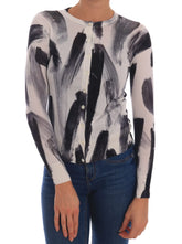 Dolce & Gabbana Cardigan Lightweight Silk Paint Stroke Sweater - Cardigans