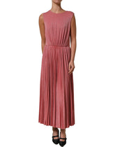 Dolce & Gabbana Coral Pink Pleated Sleeveless Max Dress - IT42|M