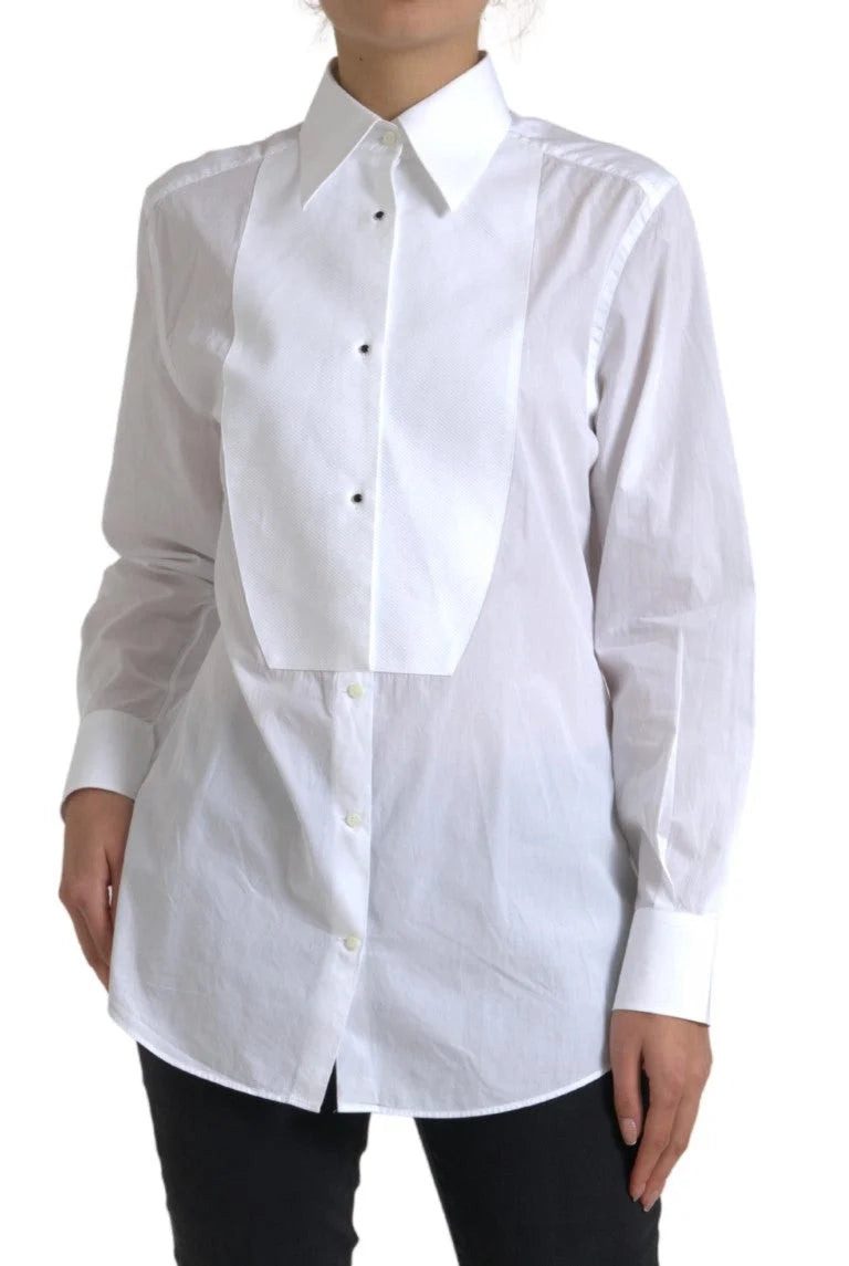 Dolce & Gabbana Cotton Collared Long Sleeves Shirt White - Shirts