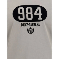Dolce & Gabbana Cotton T-Shirt with raised front logo - T-Shirts