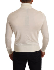 Dolce & Gabbana Cream Cashmere Turtleneck Pullover Sweater - IT46 | S - Sweaters