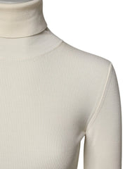 Dolce & Gabbana Cream Long Sleeves Turtleneck Slim Sweater - IT38 | XS - Sweaters